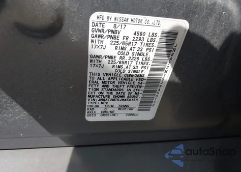 2018 Nissan Rogue Sv from USA, damaged, VIN JN8AT2MT5JW450158